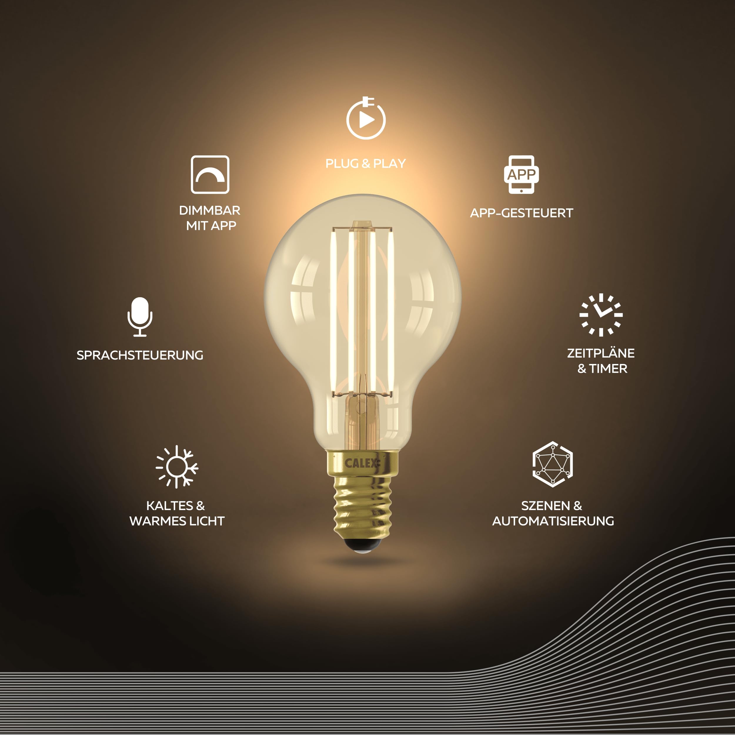 calex-smart-led-lampe-e14-p45-gold-filament-cct-dimmbar image 2