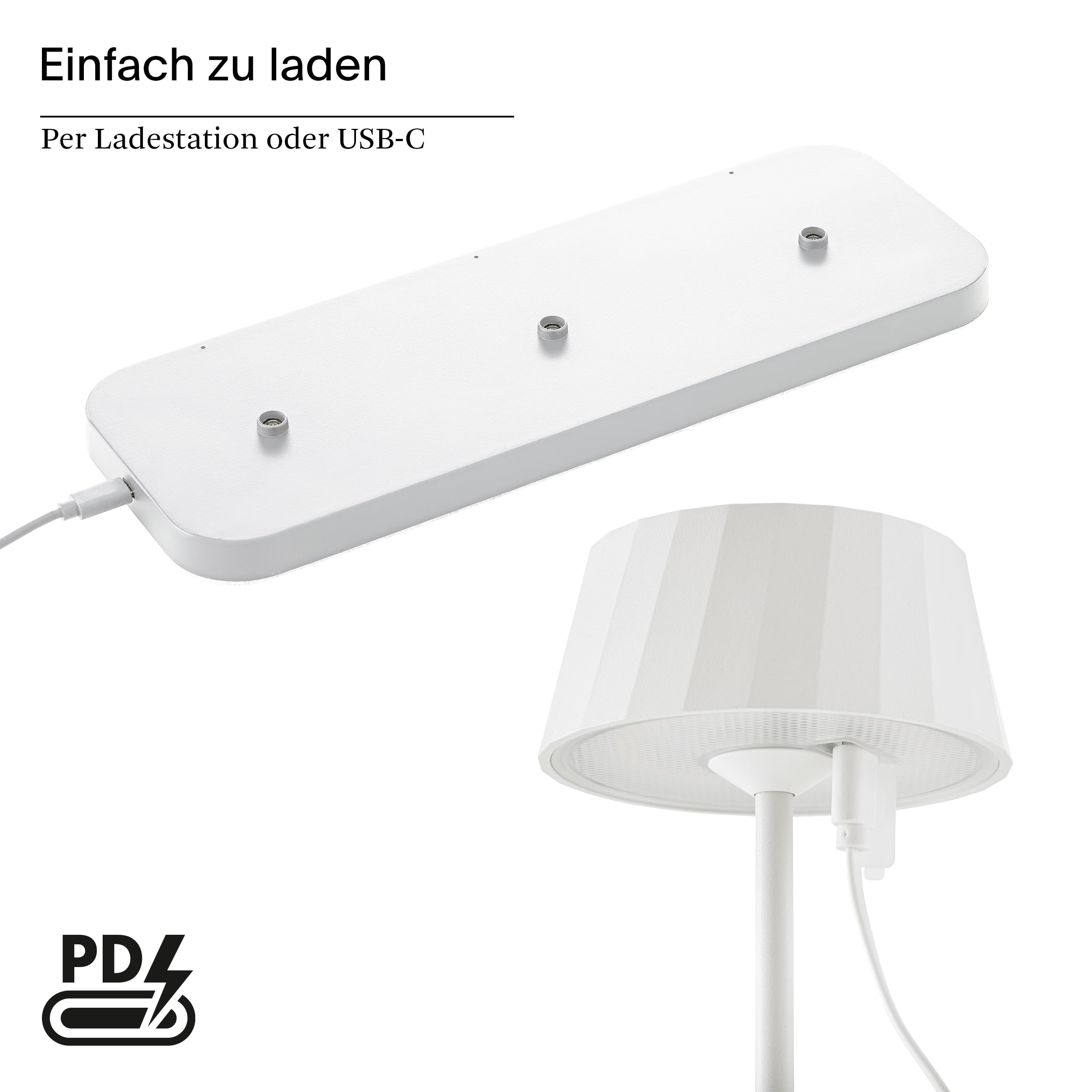 sigor-facetta-led-akku-tischlampe-3er-set-schneewei-inkl-ladestation image 5