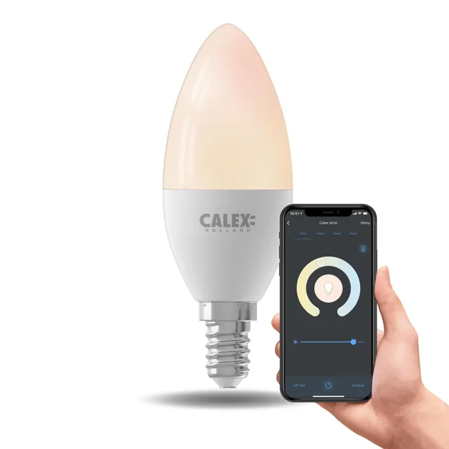 calex-smart-led-lampe-e14-b35-kerze-dimmbar-2200-4000k-wlan image 1