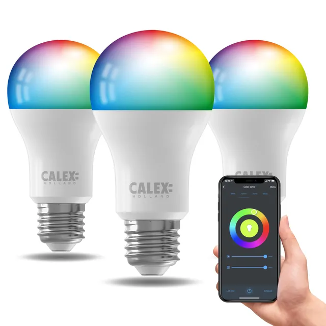 calex-smart-led-lampe-e27-a60-rgb-cct-3er-pack image 1