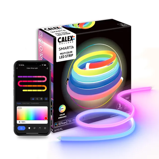 calex-smart-neon-led-streifen-3m-rgbic-wlan-dimmbar image 1