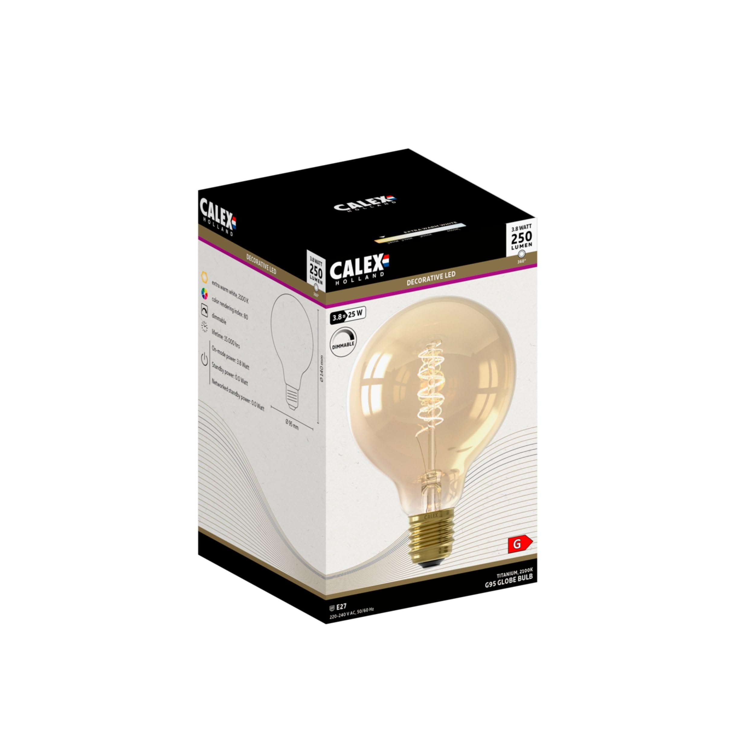 calex-led-vintage-filament-g95-e27-3-8w-dimmbar-2100k-retro-globus image 2