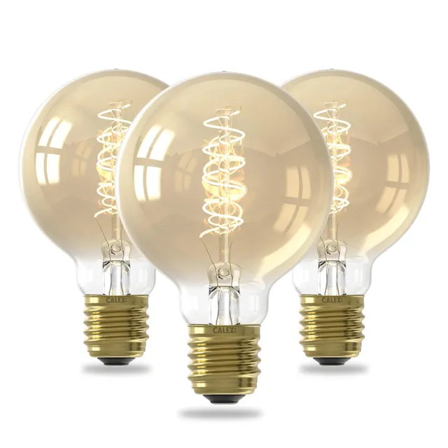 calex-spiral-filament-led-gl-hbirne-e27-g80-globe-gold-3er-set-dimmbar image 1