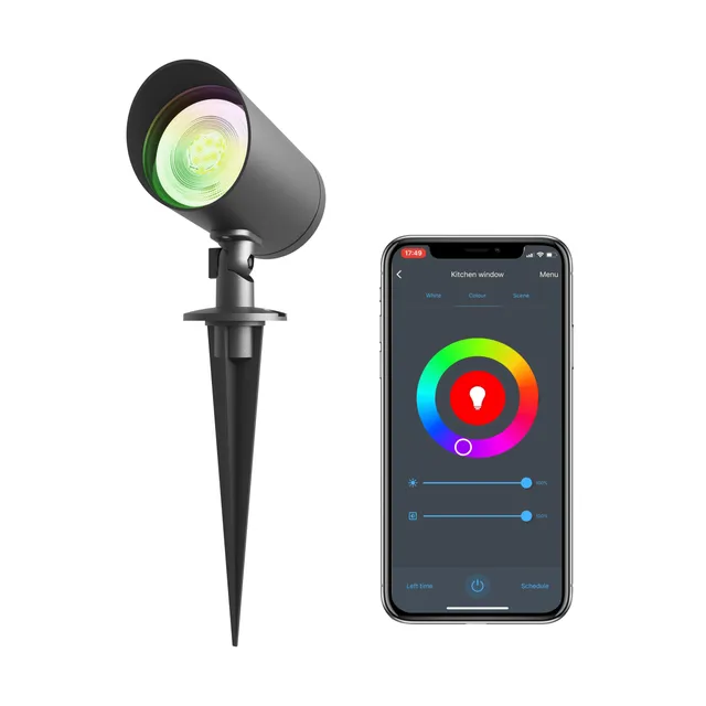 calex-smart-outdoor-led-bodenstrahler-gu10-rgb-warm-bis-kaltwei-wlan-mit-erdspie image 1