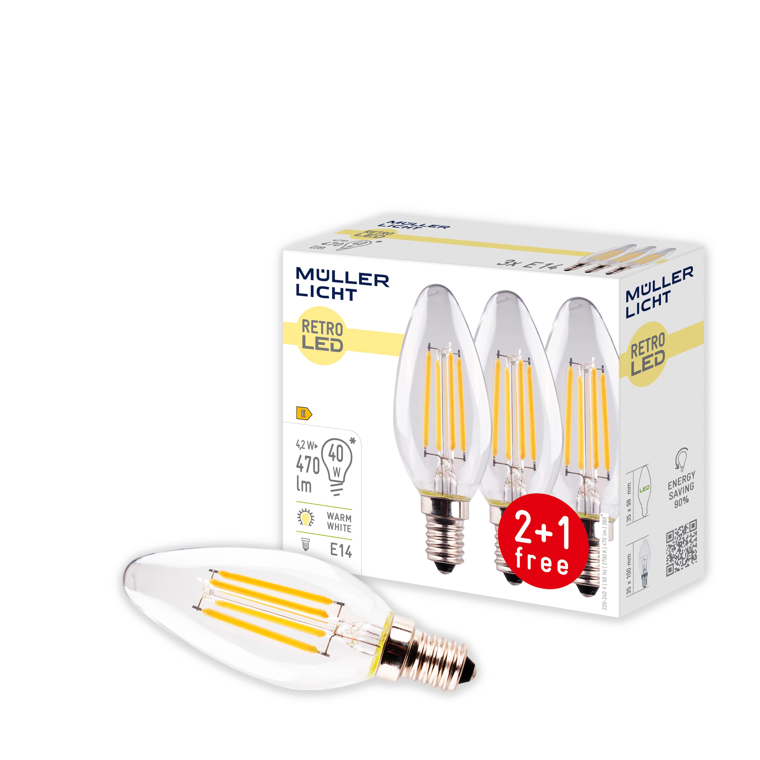 m-ller-licht-retro-led-kerzenform-e14-4w-warmwei-3er-set-klar image 1
