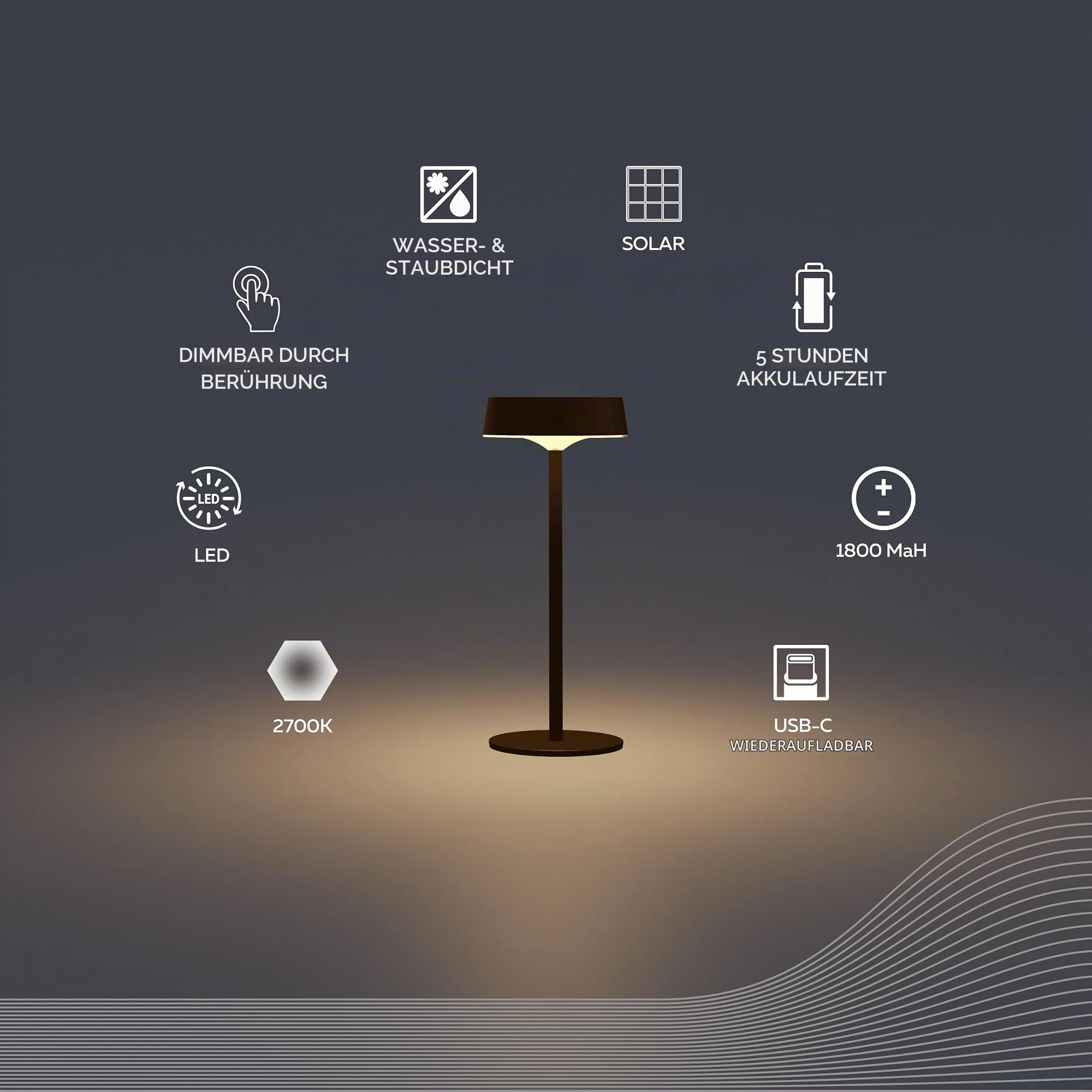 calex-parma-solar-tischlampe-led-akku-aluminium-schwarz-dimmbar-ip67 image 2
