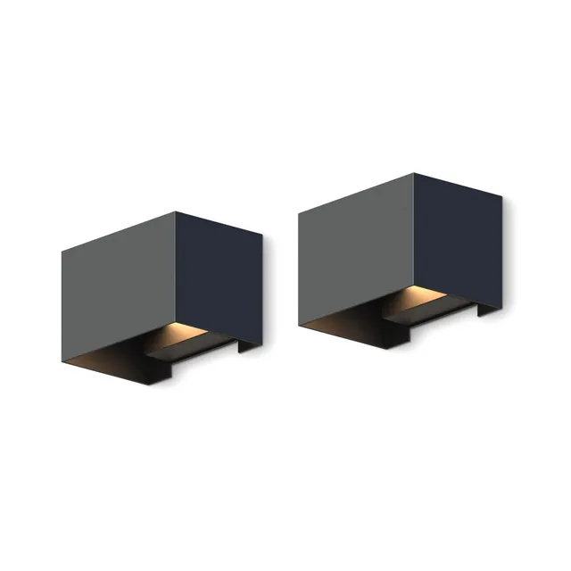 calex-venice-wandleuchte-up-down-schwarz-2er-pack-f-r-au-en-und-innen-ip54 image 1