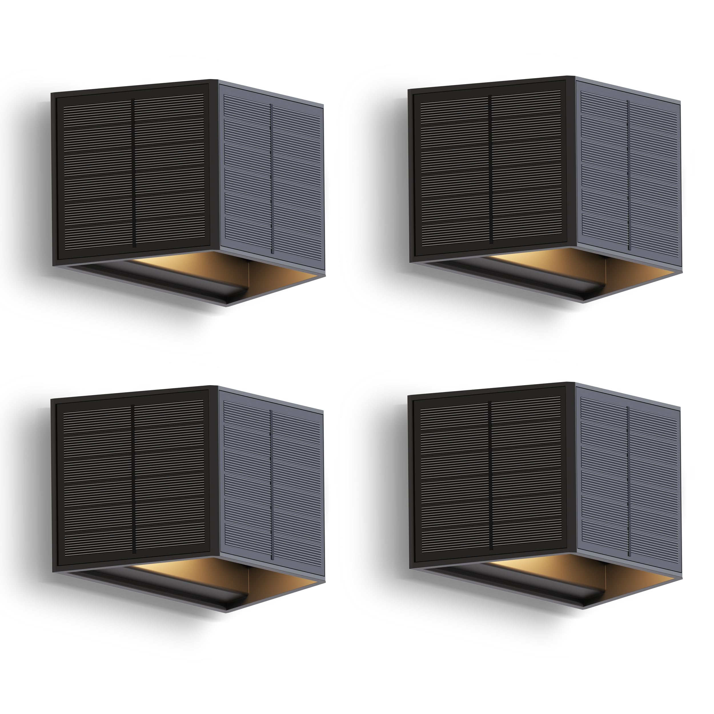 calex-caserta-solar-wandleuchte-up-down-warmwei-schwarz-4er-pack image 1