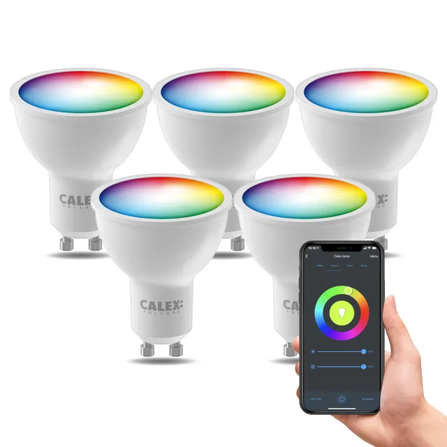 calex-smart-led-spot-gu10-par16-rgb-cct-5er-pack-wlan image 1