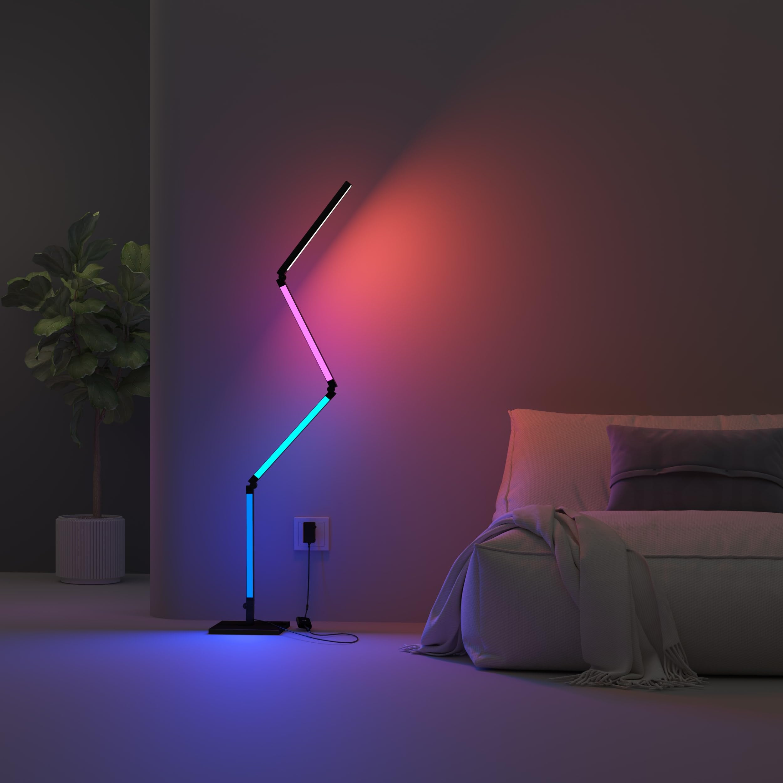 calex-smart-led-stehlampe-175cm-rgbic-musik-sync-schwarz image 1