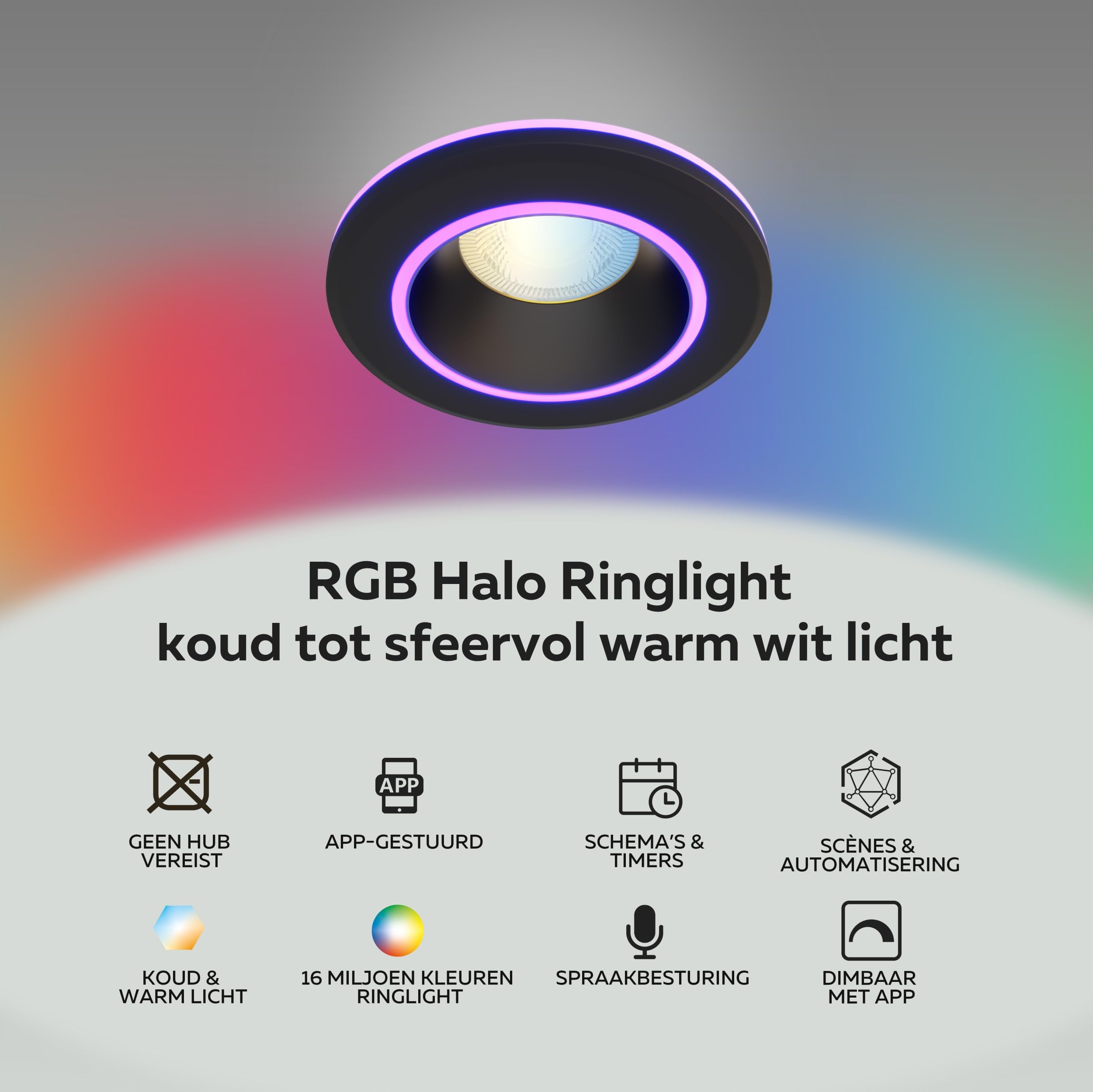 calex-smart-led-einbaustrahler-halo-schwarz-rgb-wei-wlan-dimmbar-3er-pack image 2
