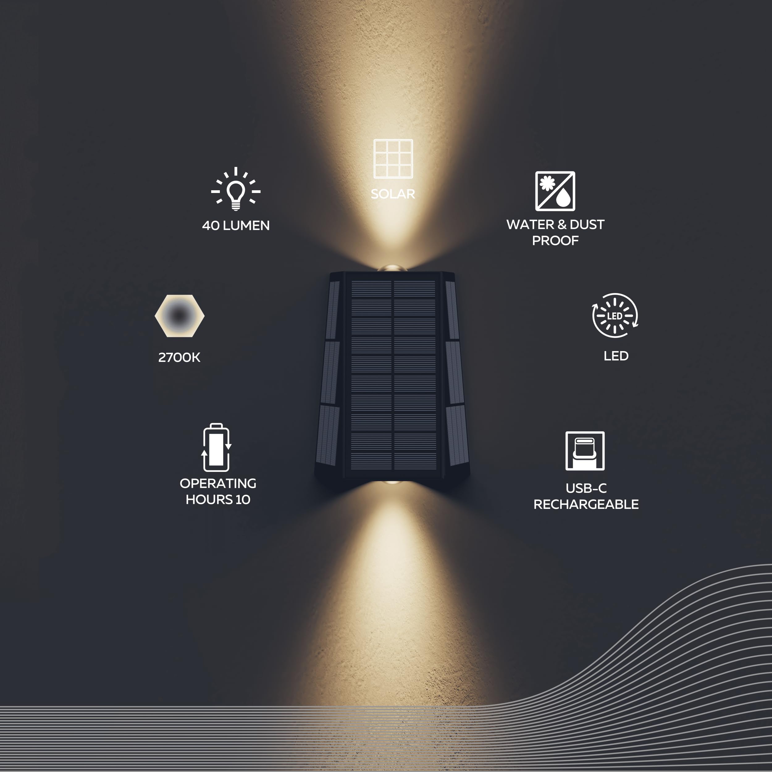 calex-matera-solar-wandleuchte-up-down-ip44-schwarz-2er-pack image 2