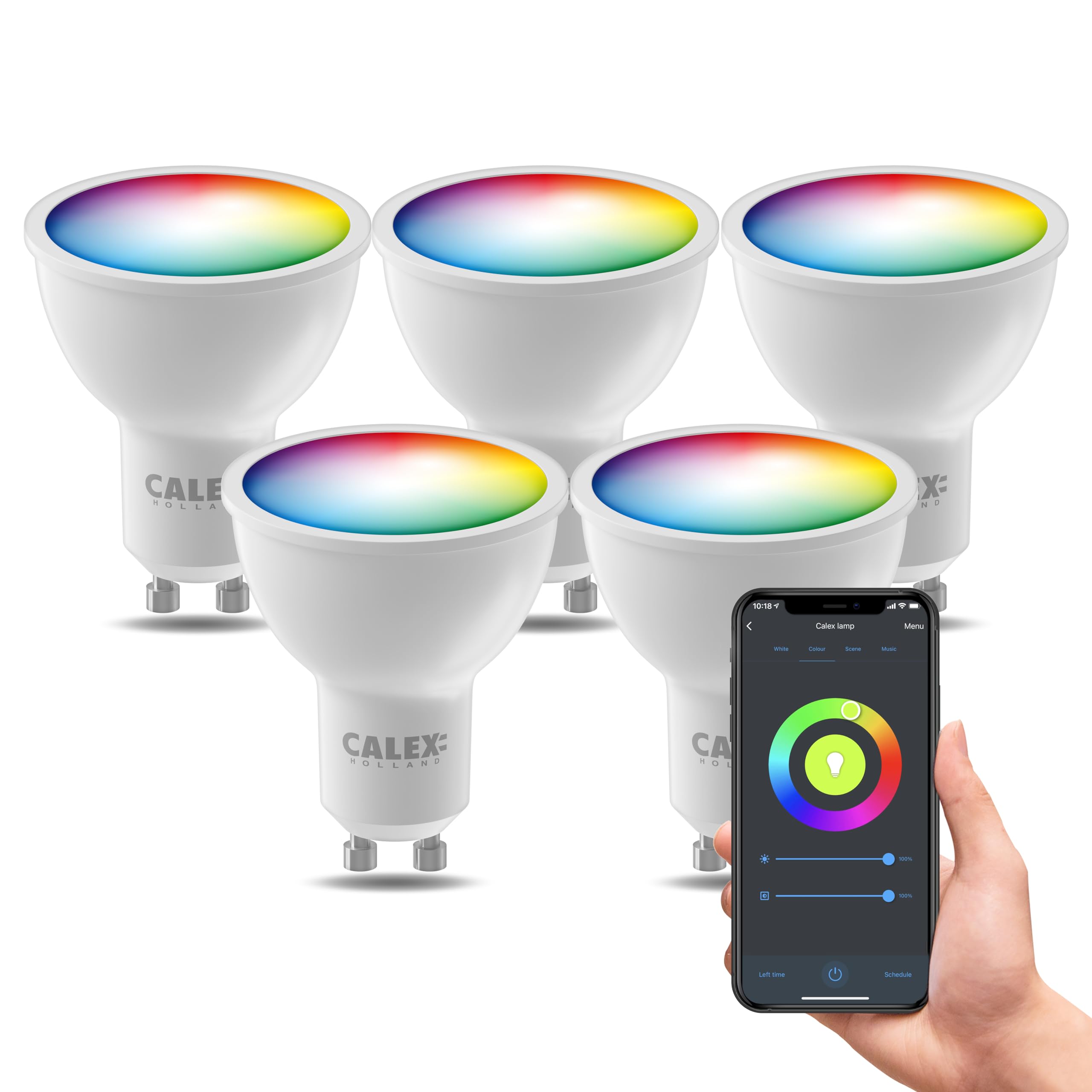 calex-smart-led-spot-gu10-par16-rgb-cct-5er-pack-wlan image 1
