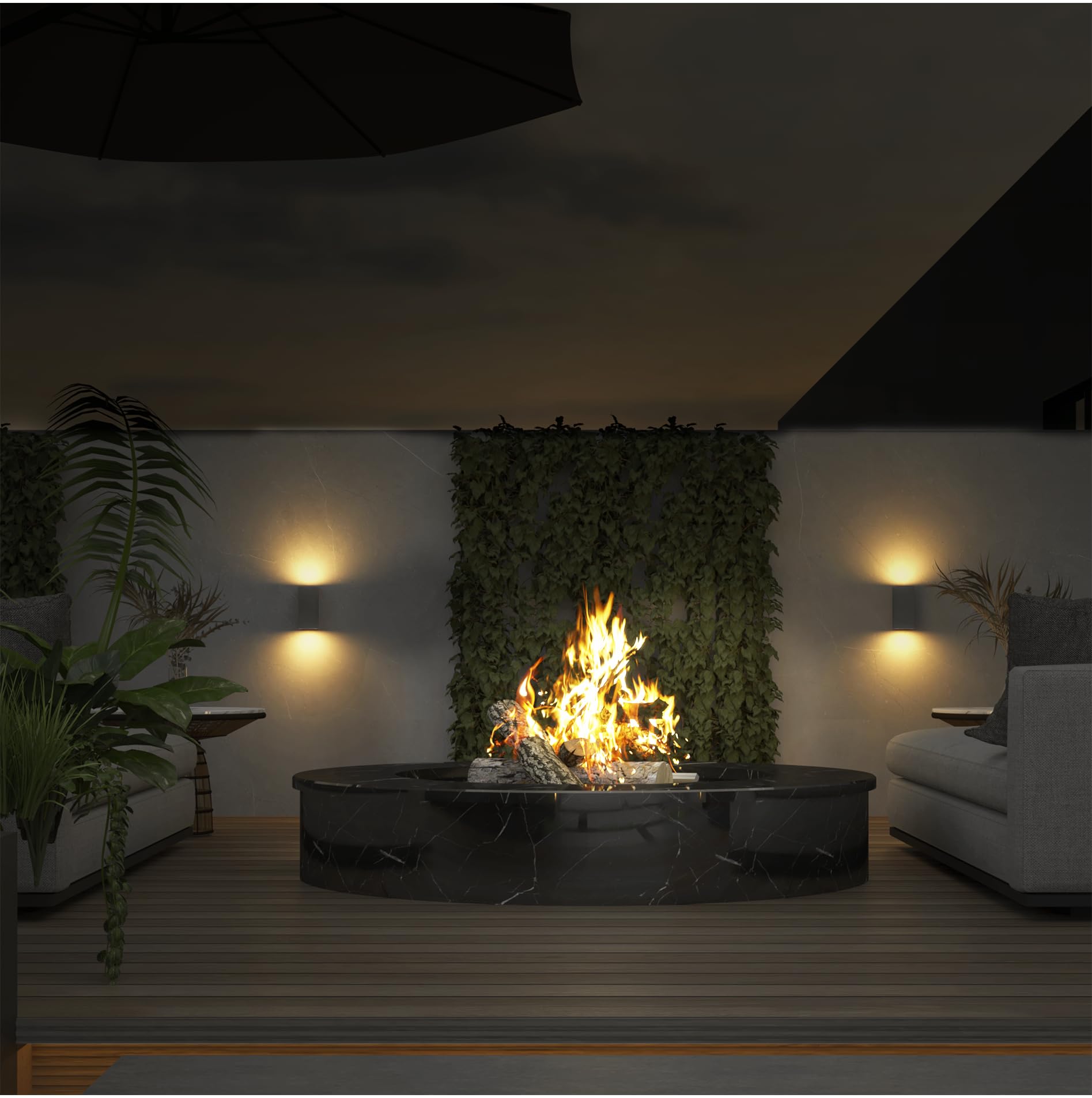 calex-smart-outdoor-led-wandleuchte-2xgu10-up-downlight-schwarz image 5
