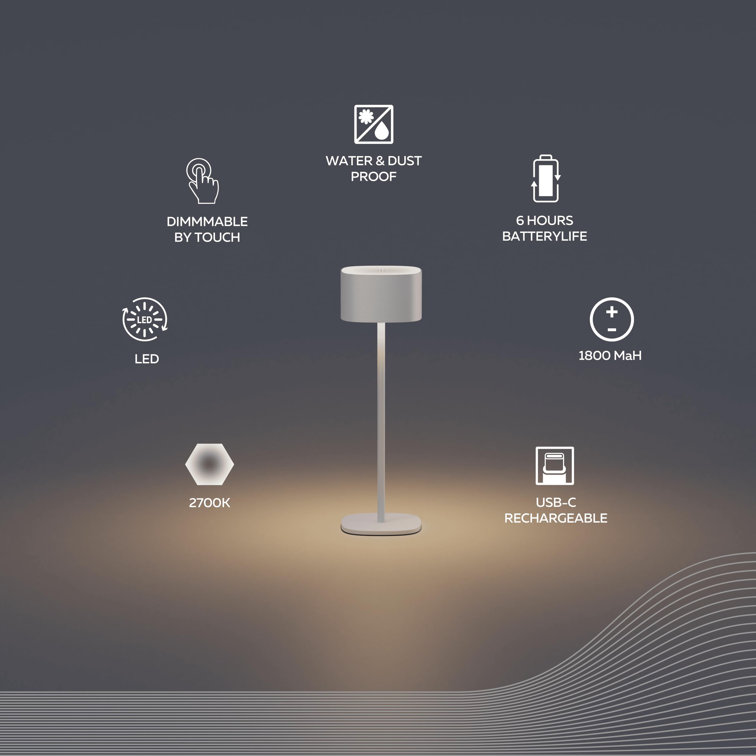 calex-serino-tischleuchte-aufladbar-dimmbar-touch-ip44-beige image 2