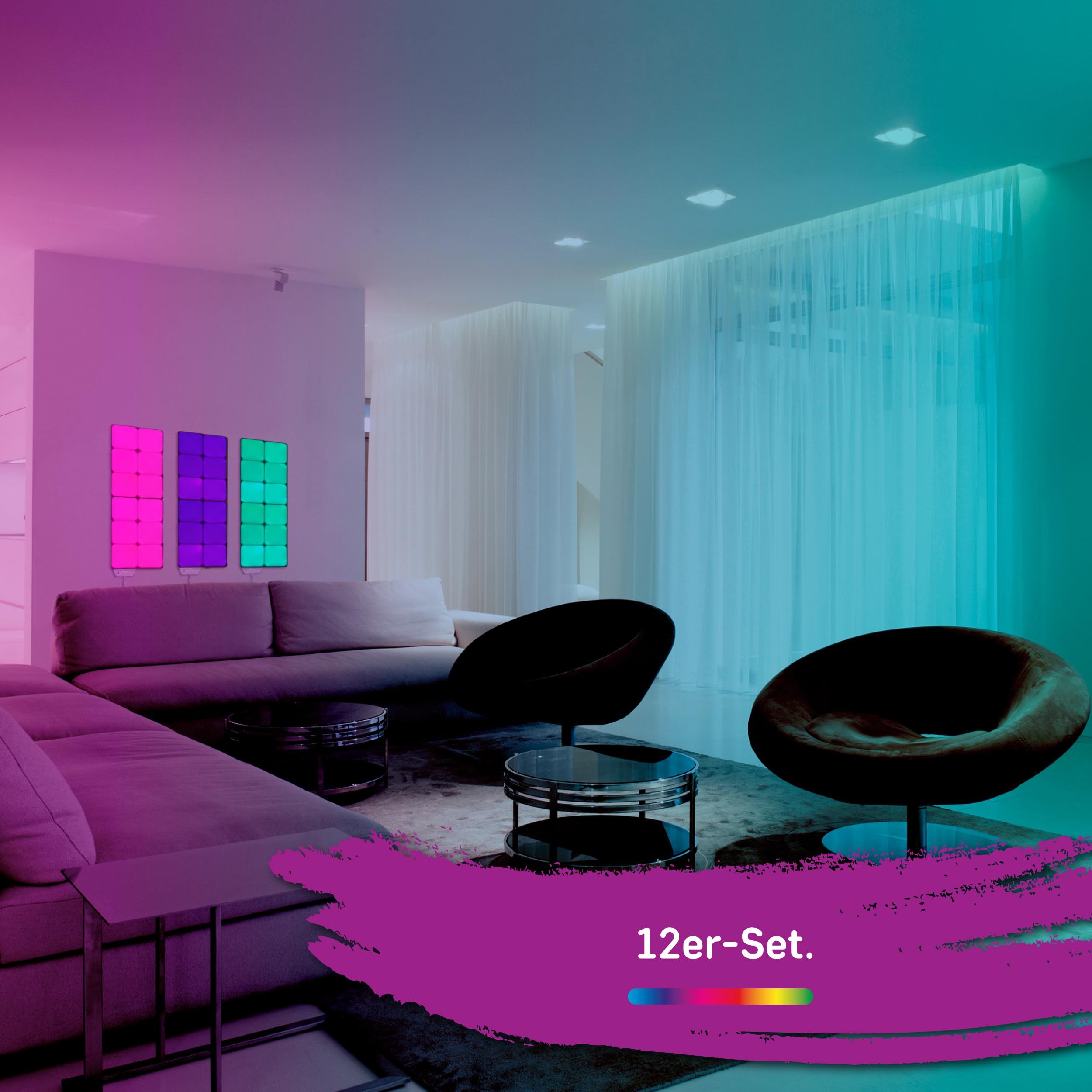 m-ller-licht-magic-panel-led-wlan-wand-und-deckenleuchte-12x-quadratisch-rgb-mit image 2
