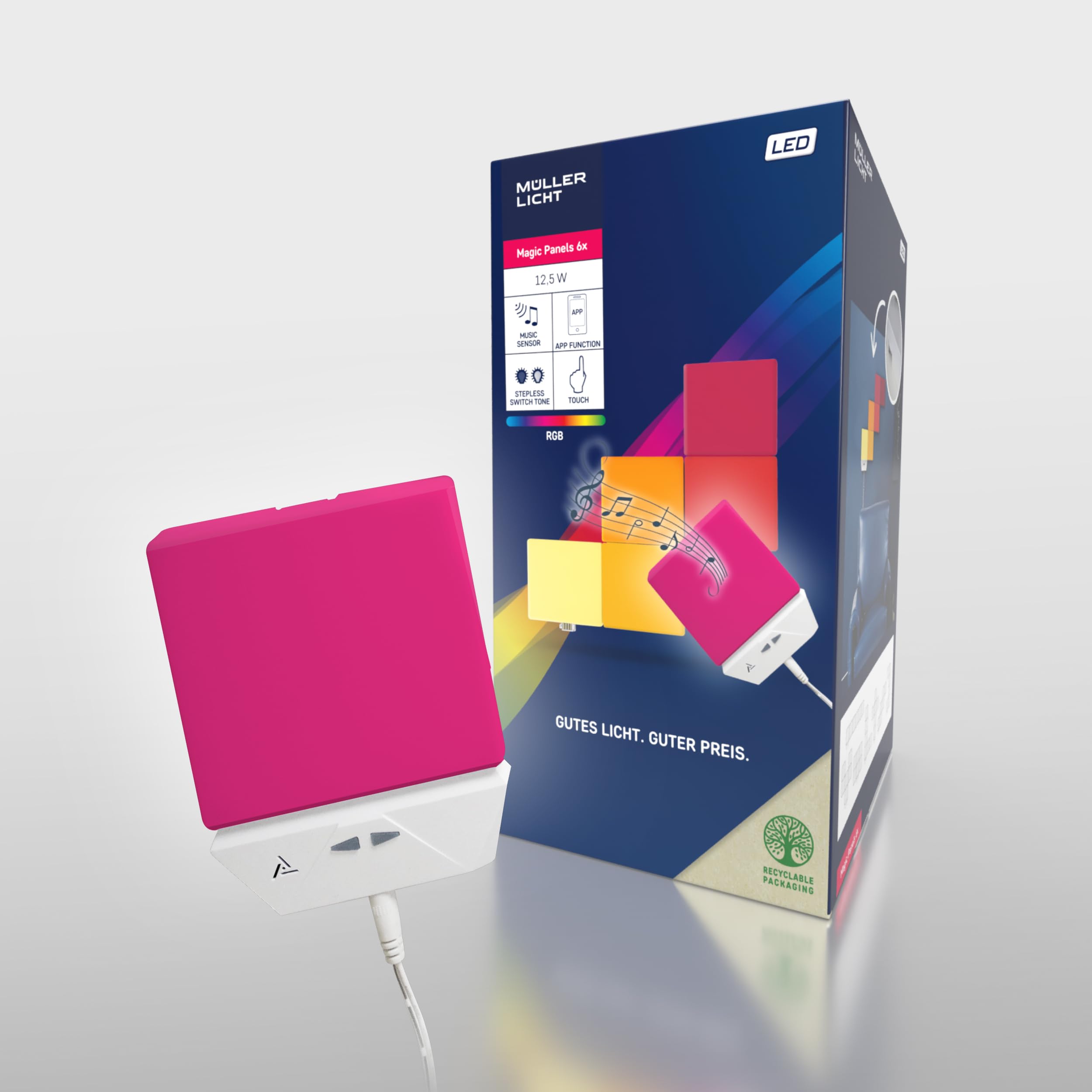 m-ller-licht-magic-panel-led-wand-und-deckenleuchte-wlan-6er-set-rgb image 1