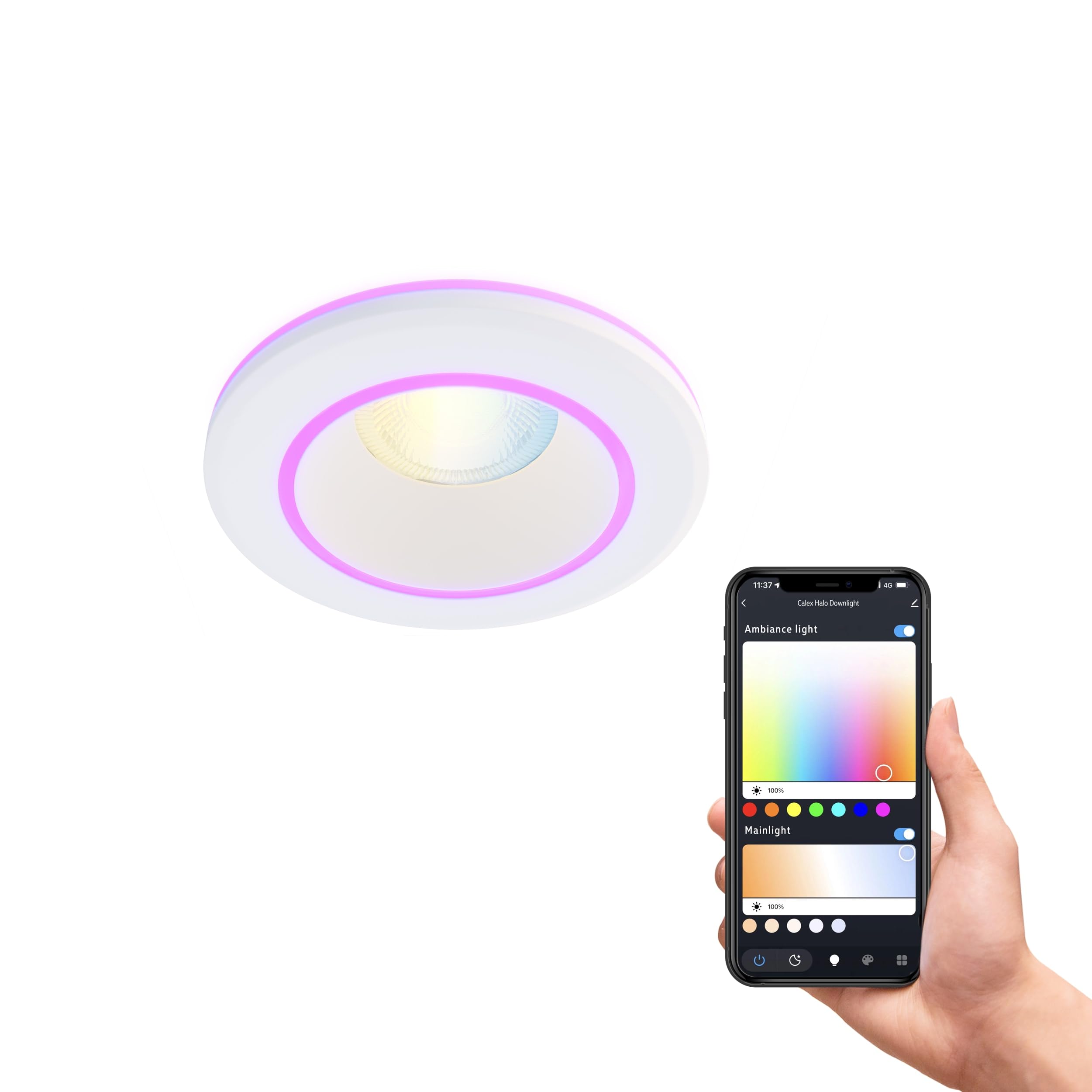 calex-smart-led-einbaustrahler-halo-wei-rgb-dimmbar-wlan image 2