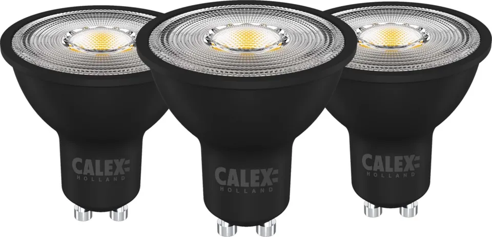 calex-led-spot-gu10-4w-320lm-2700k-warmwei-schwarz-mit-tag-und-nachtsensor image 1