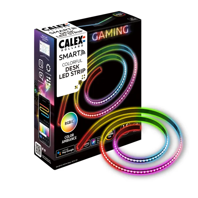 calex-smart-led-strip-150-cm-rgbic-wlan-app-und-sprachsteuerung-selbstklebend image 1