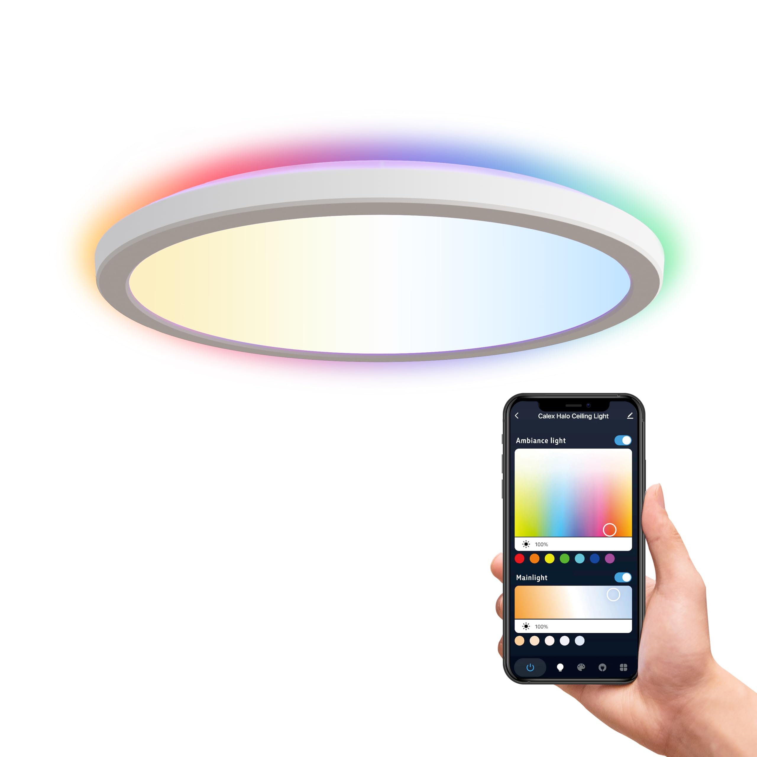 calex-smart-led-deckenleuchte-halo-30-cm-wei-rgb-2800-6500k-ip54-wlan-app image 2