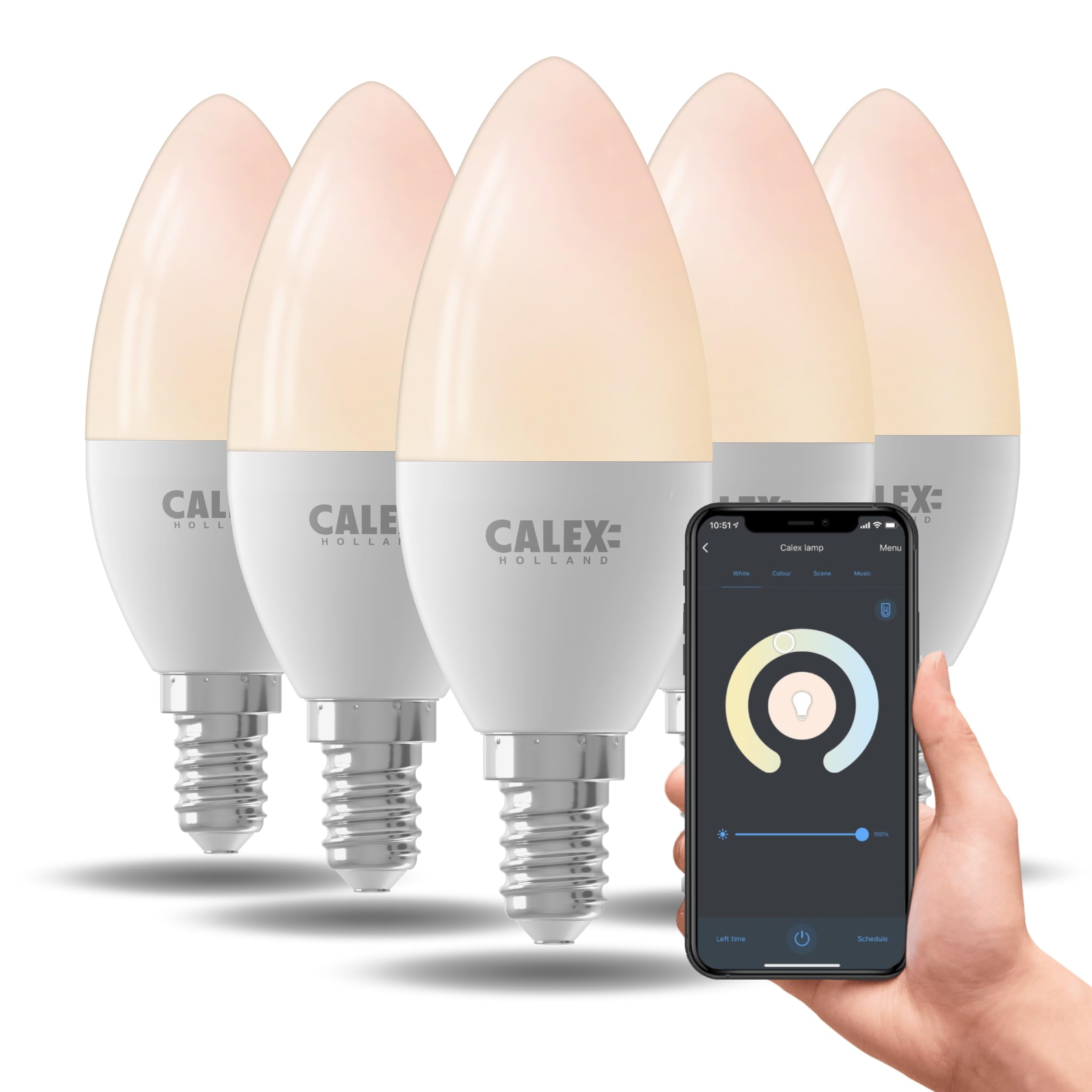 calex-smart-led-lampe-5er-set-e14-kerzenlampe-wlan-5w-warmwei image 1