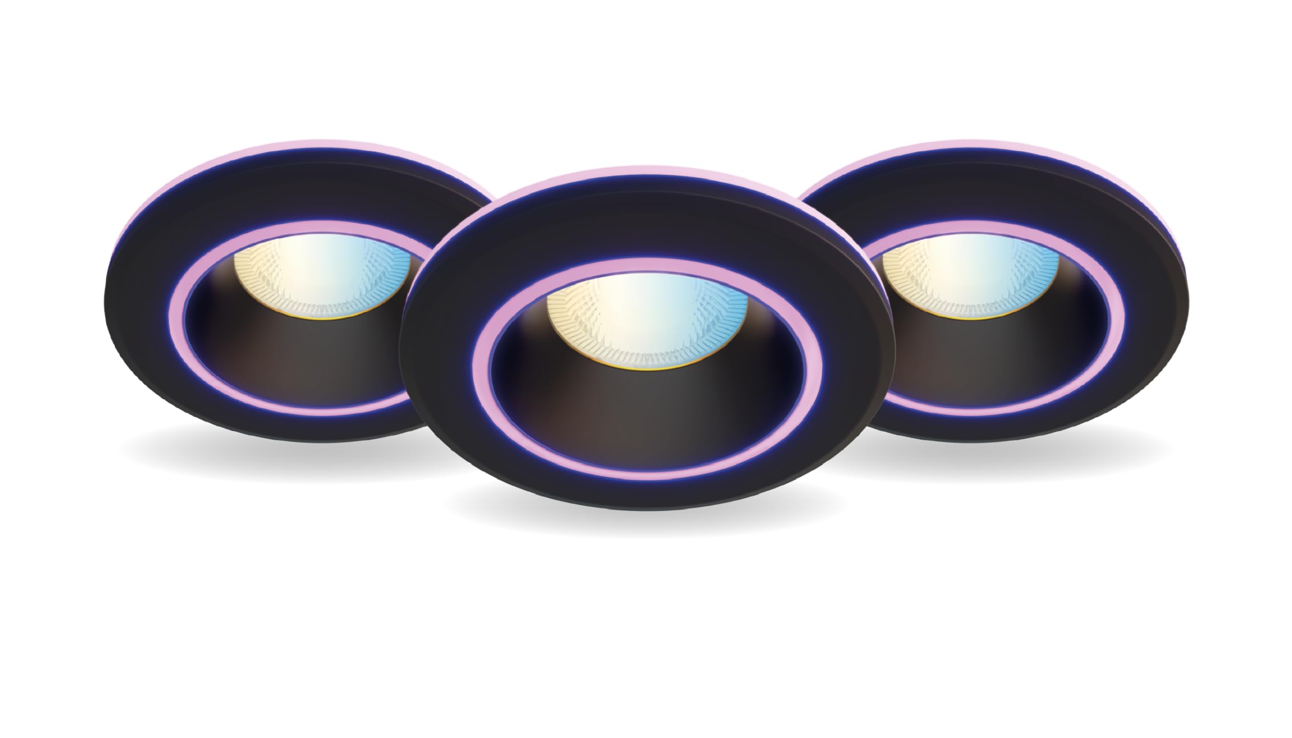 calex-smart-led-einbaustrahler-halo-schwarz-rgb-wei-wlan-dimmbar-3er-pack image 1