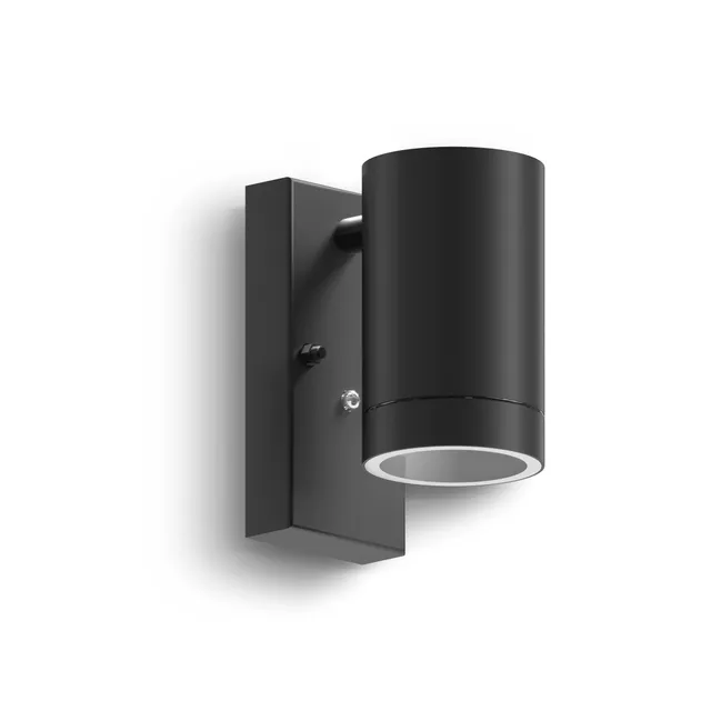 calex-alba-wandleuchte-gu10-downlight-mit-tag-nachtsensor-schwarz image 1