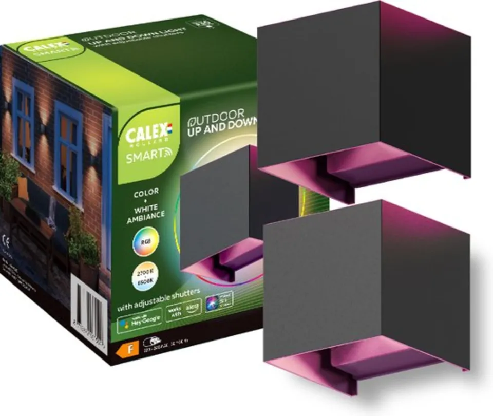 calex-smart-outdoor-led-wandleuchte-up-down-rgb-schwarz-2er-pack image 1