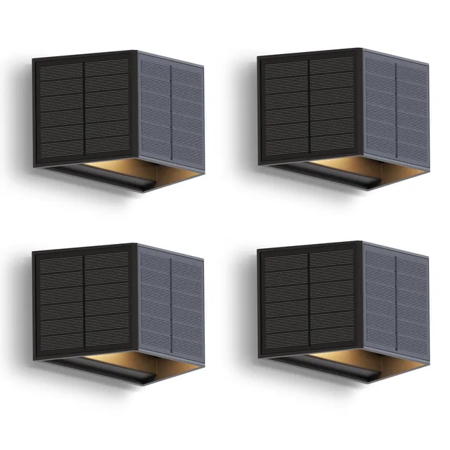 calex-caserta-solar-wandleuchte-up-down-warmwei-schwarz-4er-pack image 1