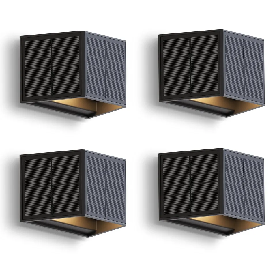 calex-caserta-solar-wandleuchte-up-down-warmwei-schwarz-4er-pack image 1