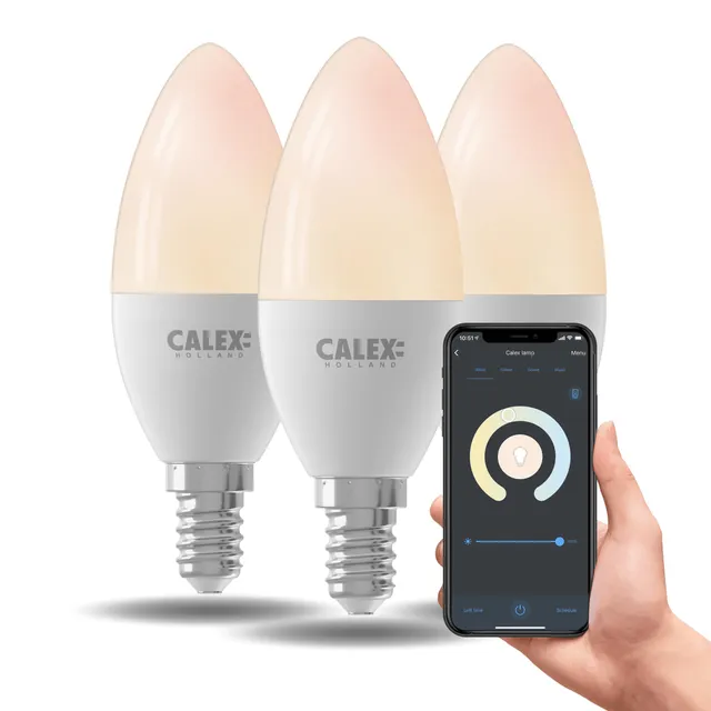 calex-smart-led-kerze-e14-b35-3er-pack-dimmbar-wlan image 1