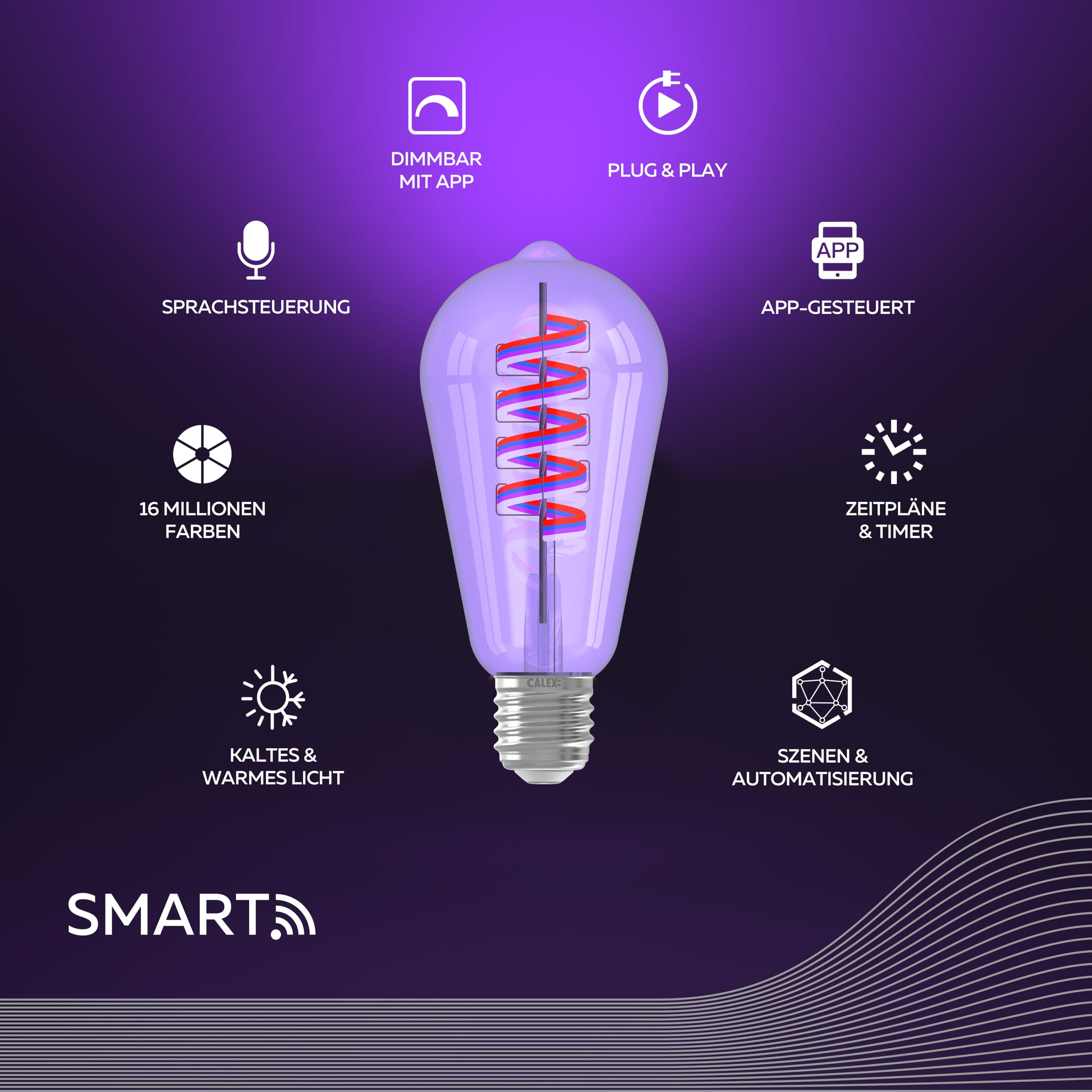 calex-smart-led-lampe-e27-st64-edison-rgb-cct-dimmbar image 2