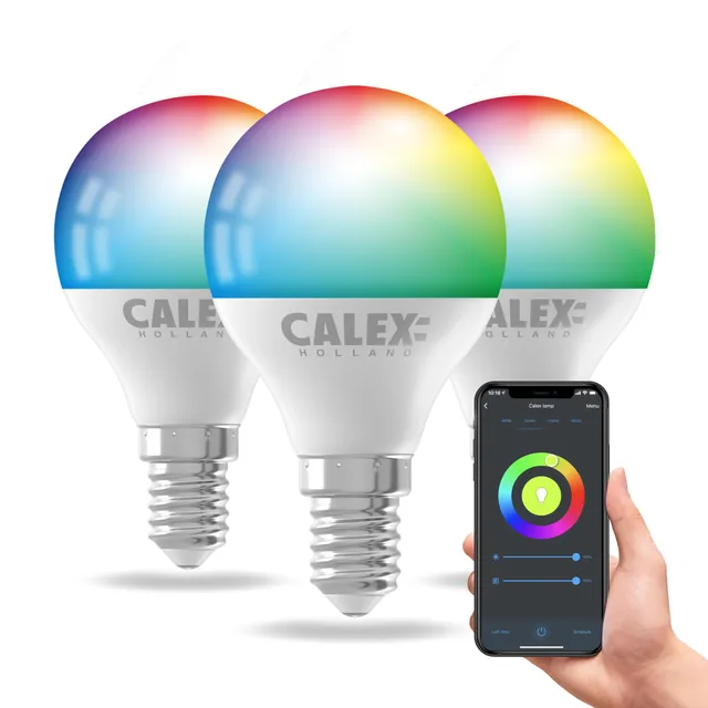 calex-smart-led-lampe-e14-p45-rgb-cct-3er-pack image 1