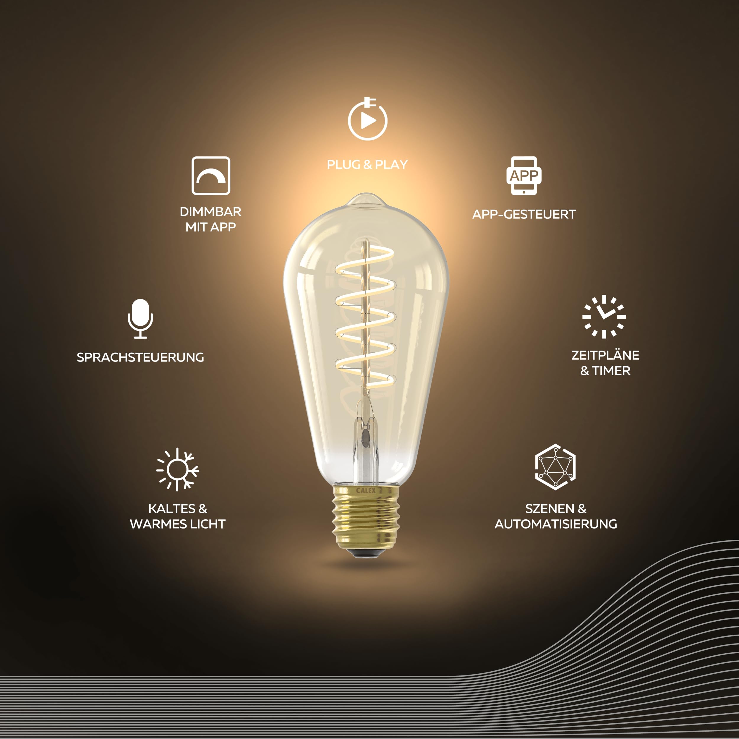 calex-smart-led-lampe-e27-st64-gold-filament-wlan-dimmbar-cct image 2