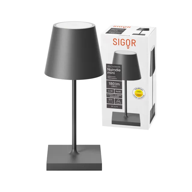 sigor-nuindie-2-0-mini-led-akku-tischlampe-graphitgrau image 1