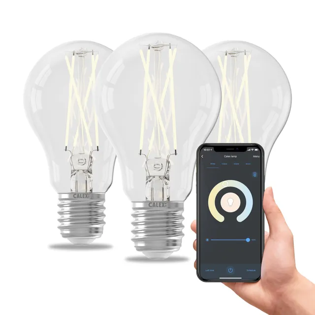 calex-smart-filament-lampe-e27-7w-3er-set-wlan-dimmbar-warmwei image 1