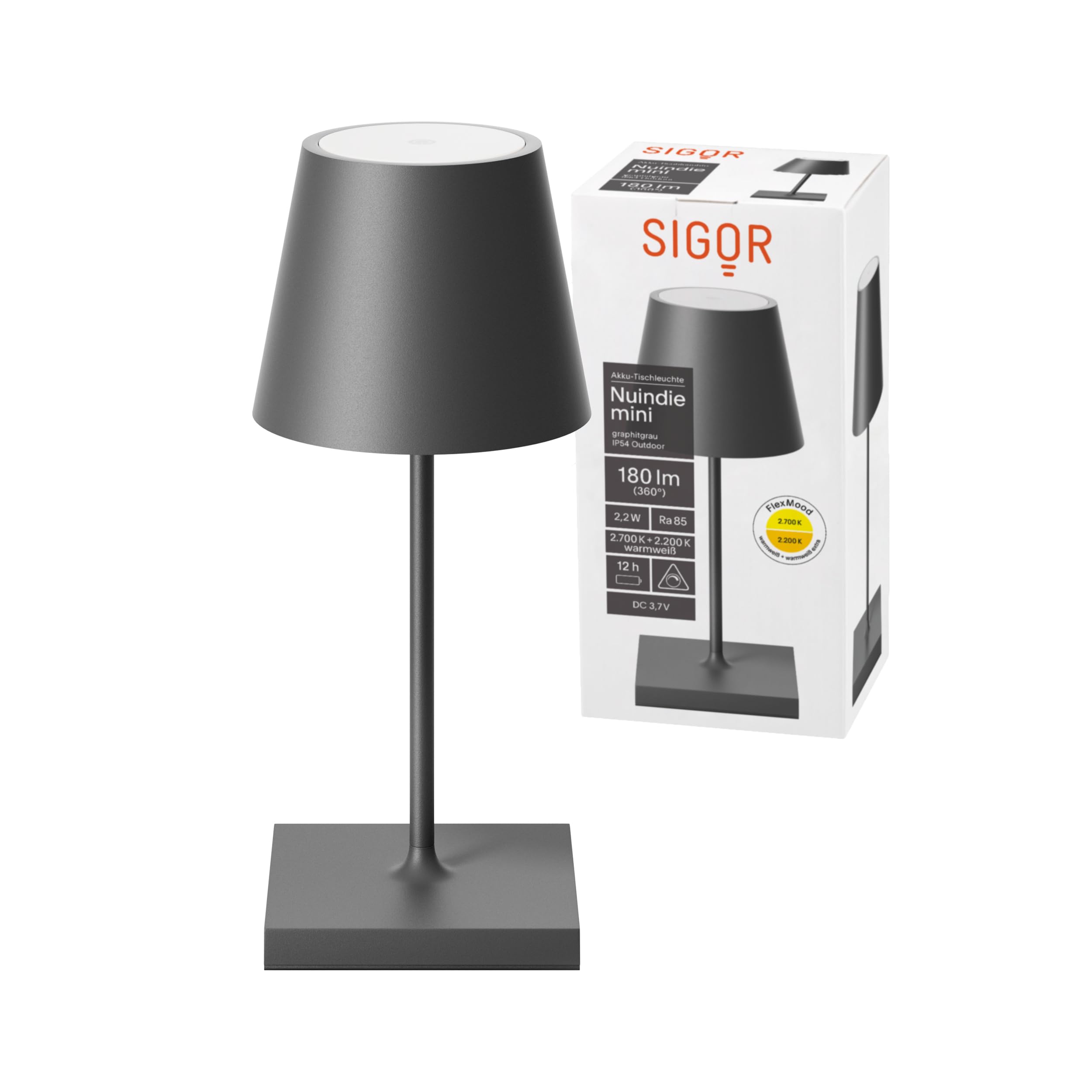 sigor-nuindie-2-0-mini-led-akku-tischlampe-graphitgrau image 1