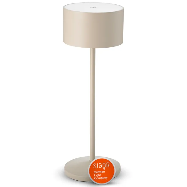 sigor-veluna-led-akku-tischlampe-d-nenbeige-dimmbar-ip44 image 1