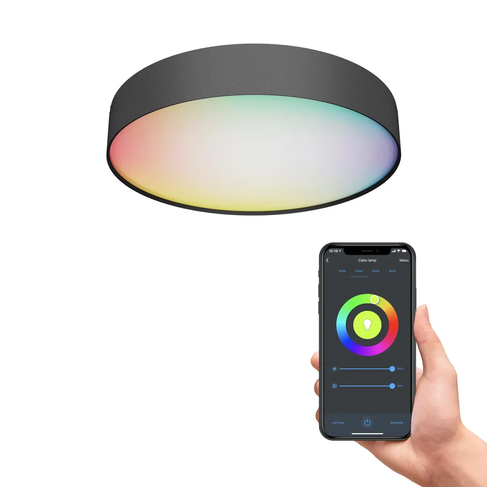 calex-smart-deckenleuchte-rund-40-cm-rgb-warmwei-wlan-dimmbar-schwarz image 1