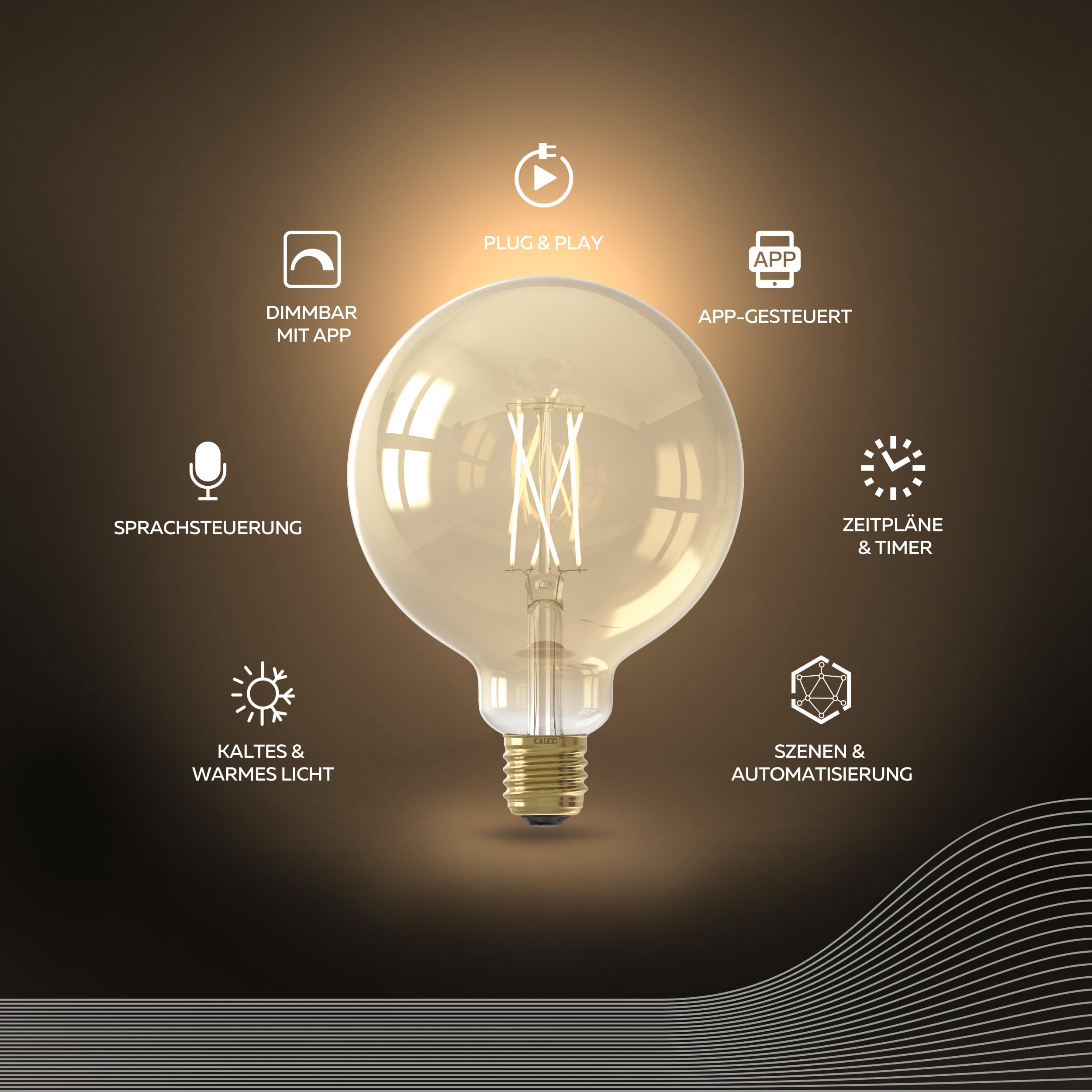 calex-smart-led-lampe-e27-g125-gold-filament-dimmbar-globe image 3