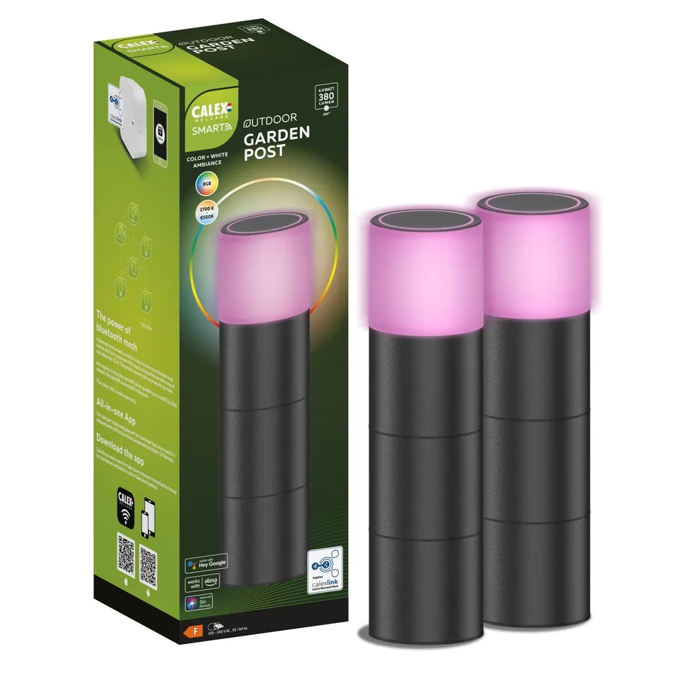 calex-smart-outdoor-led-sockelleuchte-rgb-cct-wlan-dimmbar-2er-pack image 1