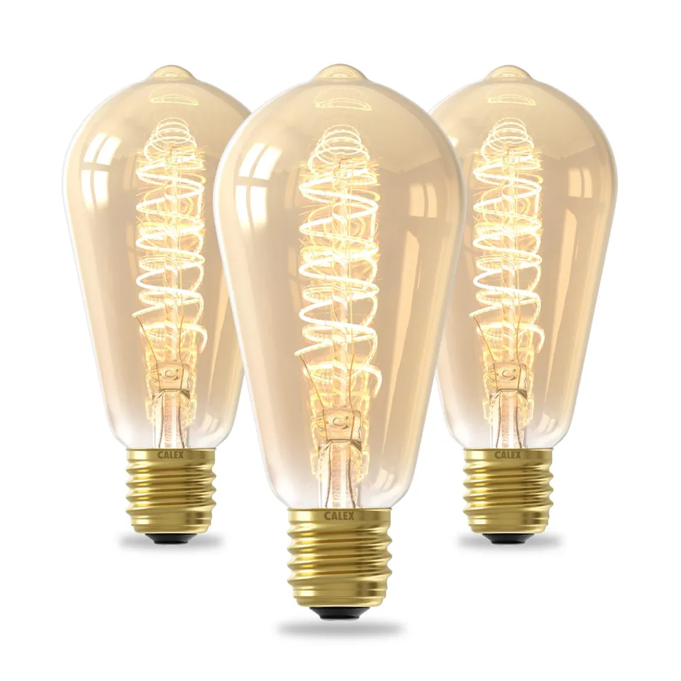 calex-led-lampen-e27-st64-spiralfilament-vintage-gold-2100k-dimmbar-3er-pack image 1
