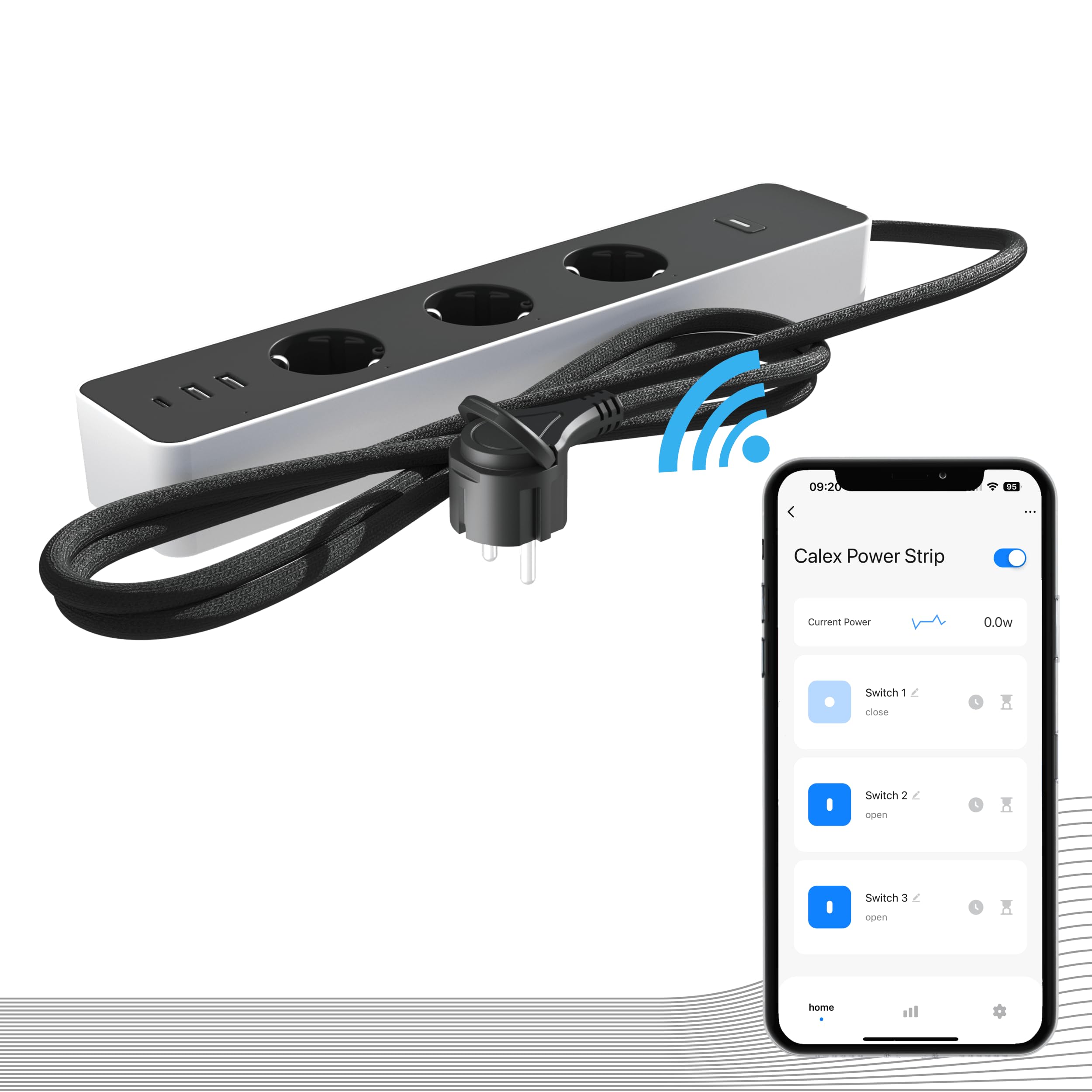 calex-smart-steckdosenleiste-wlan-bluetooth-usb-c-3680w image 1