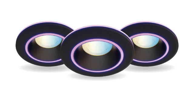 calex-smart-led-einbaustrahler-halo-schwarz-rgb-wei-wlan-dimmbar-3er-pack image 1