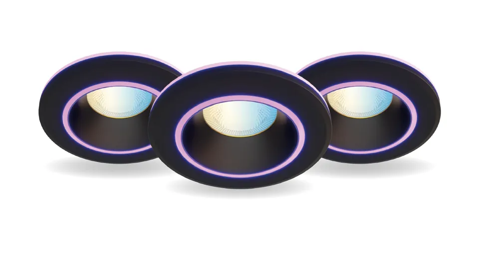 calex-smart-led-einbaustrahler-halo-schwarz-rgb-wei-wlan-dimmbar-3er-pack image 1