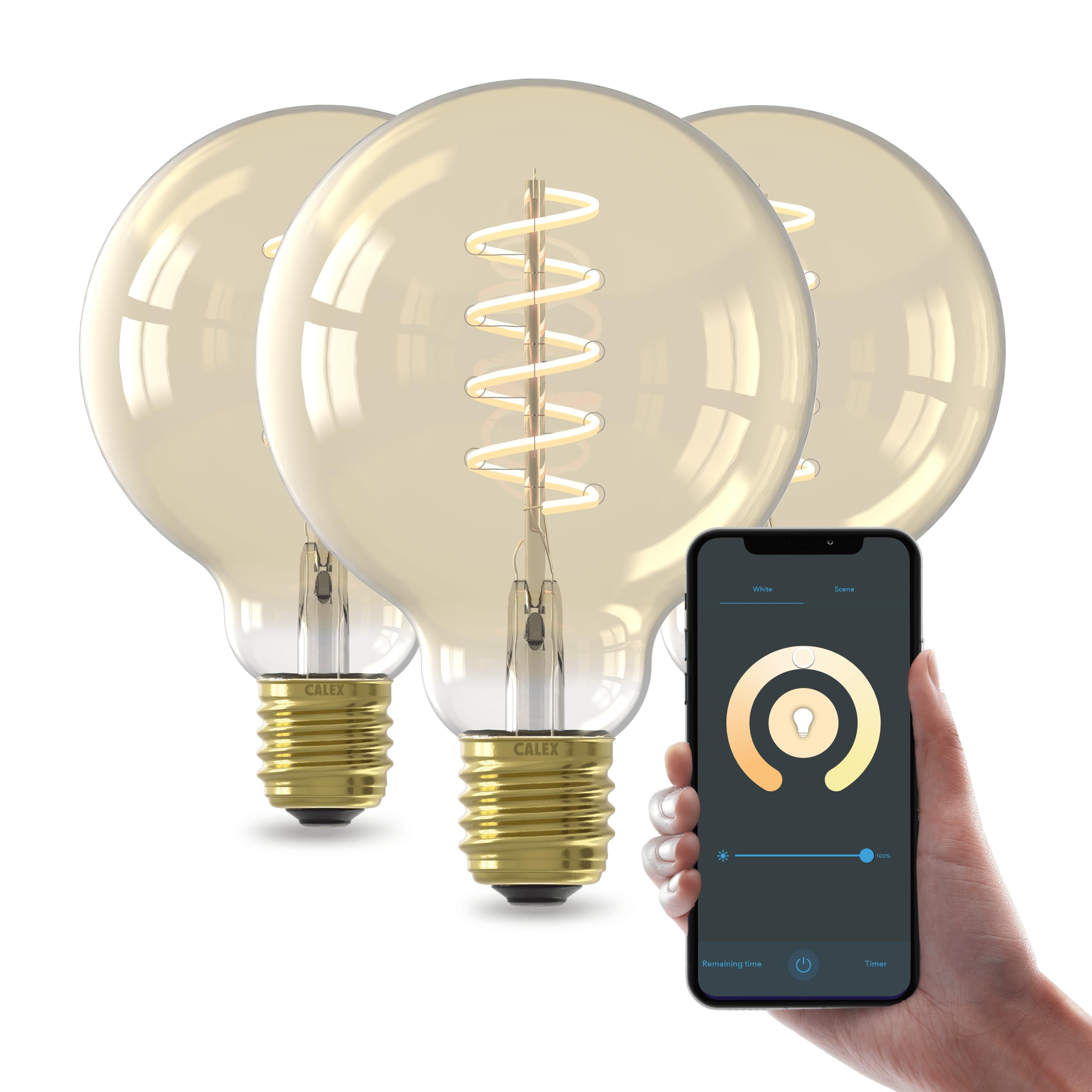 calex-smart-led-lampe-e27-g95-gold-filament-3er-pack image 1
