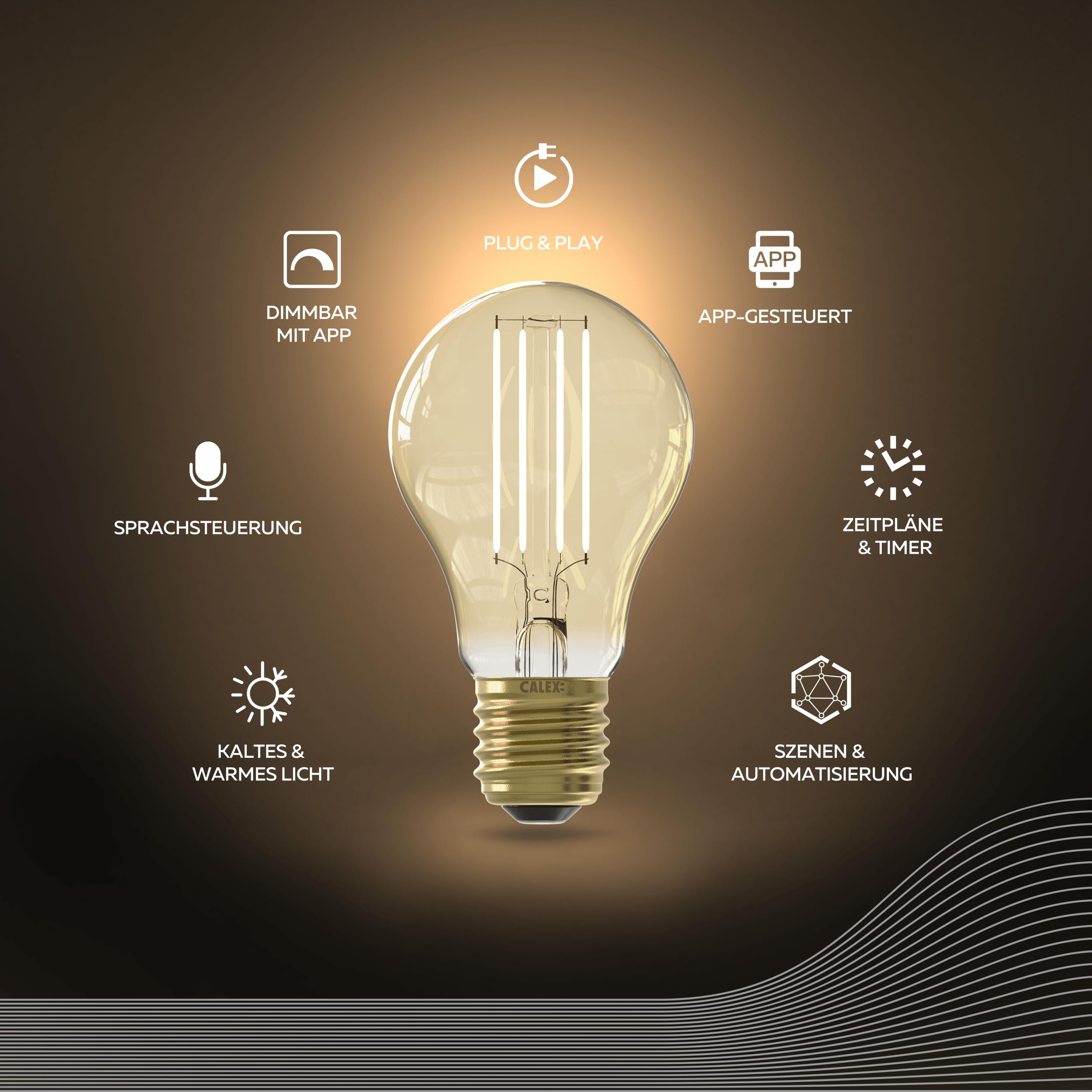 calex-smart-led-lampe-e27-a60-gold-filament-dimmbar-3er-pack image 2