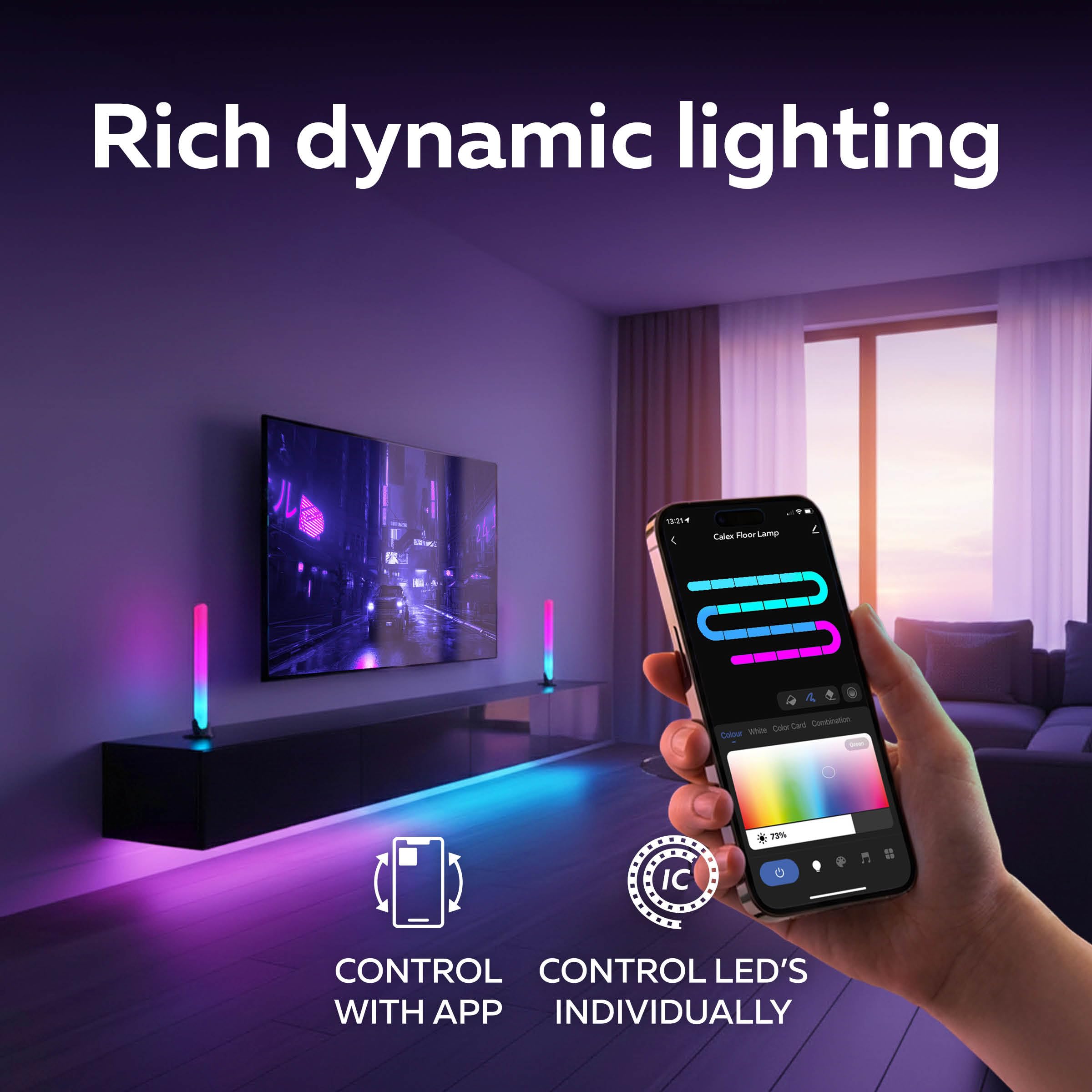 calex-smart-monitor-lightbar-2er-pack-rgbic-wlan-app-und-sprachsteuerung-usb image 4