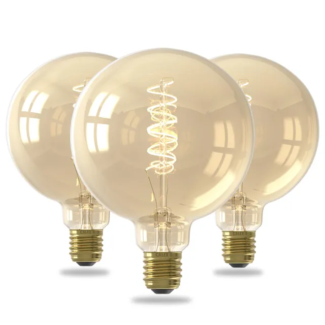 calex-flex-filament-led-lampe-e27-g125-globe-gold-4w-3er-set-dimmbar image 1